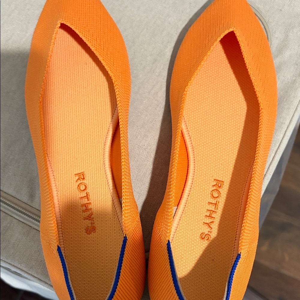 Rothy's Tangerine Orange Pointed Flats - Picture 4 of 5